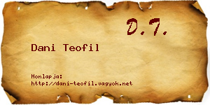 Dani Teofil névjegykártya